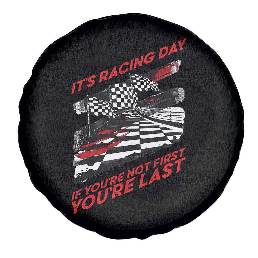 Funny Racing Car Flag Spare Tire Cover It Is Racing Day - Wonder Print Shop