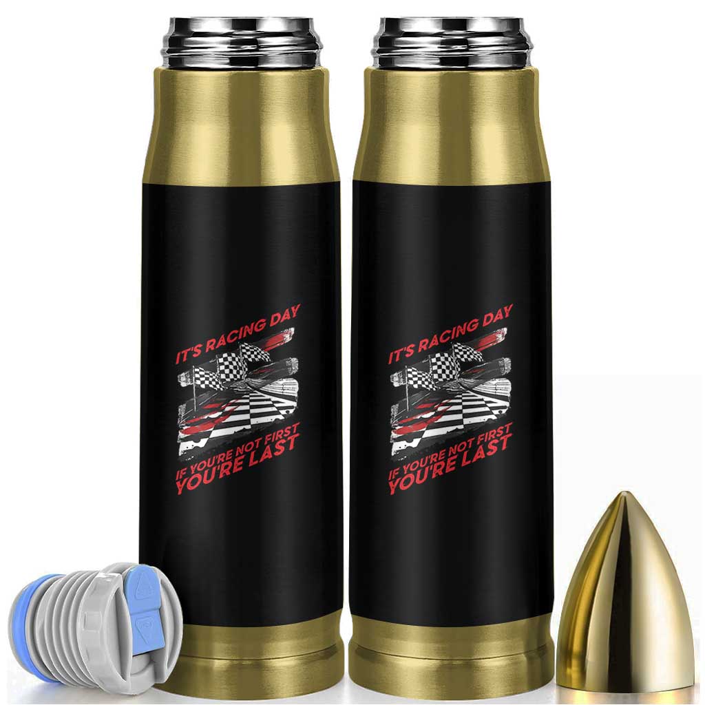 Funny Racing Car Flag Bullet Tumbler It Is Racing Day