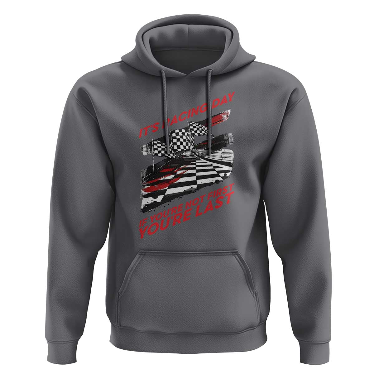 Funny Racing Car Flag Hoodie It Is Racing Day - Wonder Print Shop