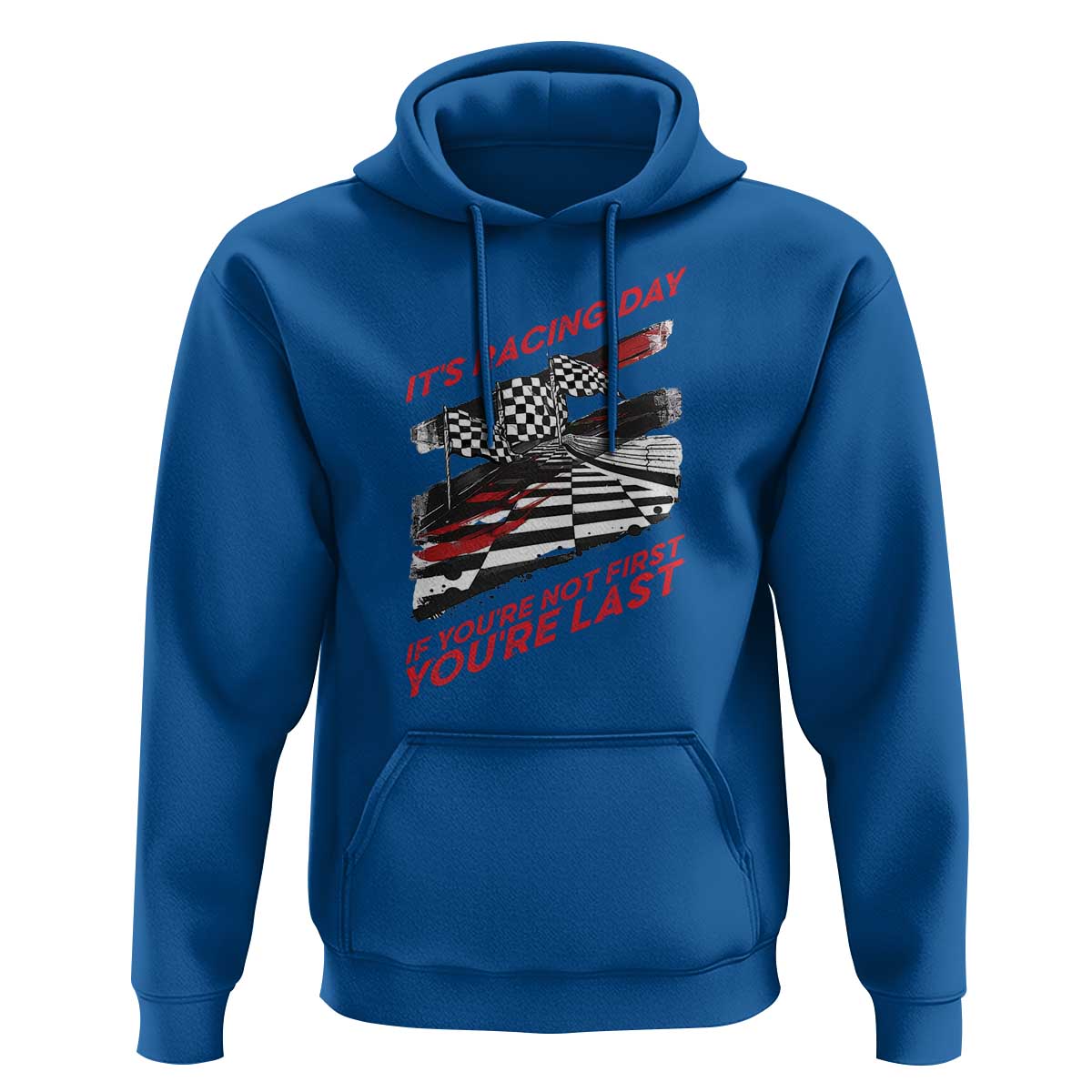 Funny Racing Car Flag Hoodie It Is Racing Day - Wonder Print Shop