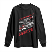 Funny Racing Car Flag Long Sleeve Shirt It Is Racing Day - Wonder Print Shop
