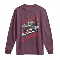 Funny Racing Car Flag Long Sleeve Shirt It Is Racing Day - Wonder Print Shop