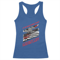 Funny Racing Car Flag Racerback Tank Top It Is Racing Day - Wonder Print Shop