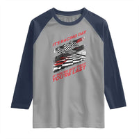 Funny Racing Car Flag Raglan Shirt It Is Racing Day - Wonder Print Shop