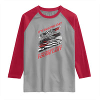 Funny Racing Car Flag Raglan Shirt It Is Racing Day - Wonder Print Shop