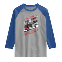 Funny Racing Car Flag Raglan Shirt It Is Racing Day - Wonder Print Shop