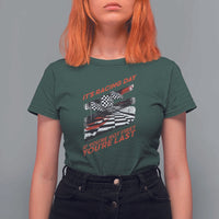 Funny Racing Car Flag T Shirt For Women It Is Racing Day - Wonder Print Shop