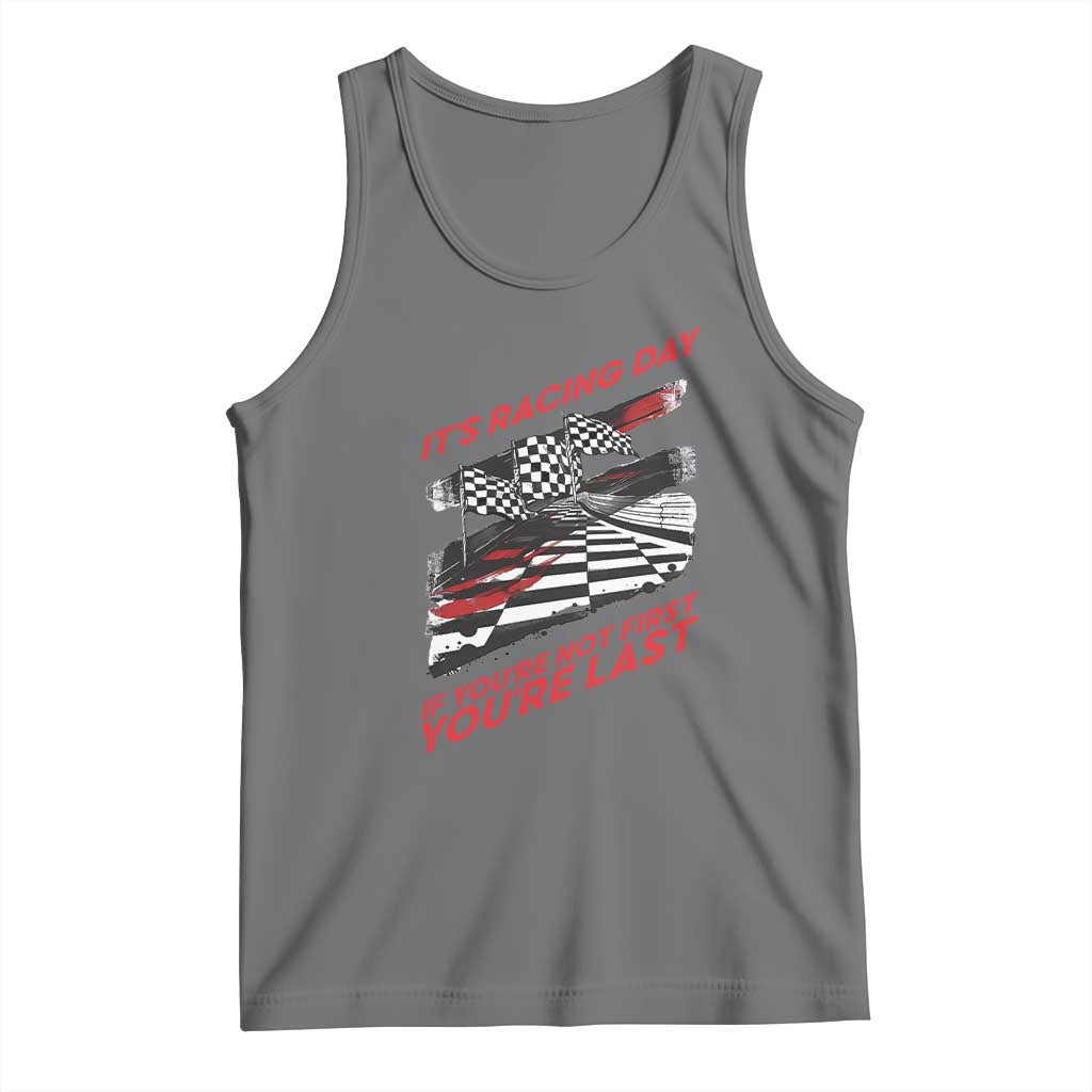 Funny Racing Car Flag Tank Top It Is Racing Day - Wonder Print Shop