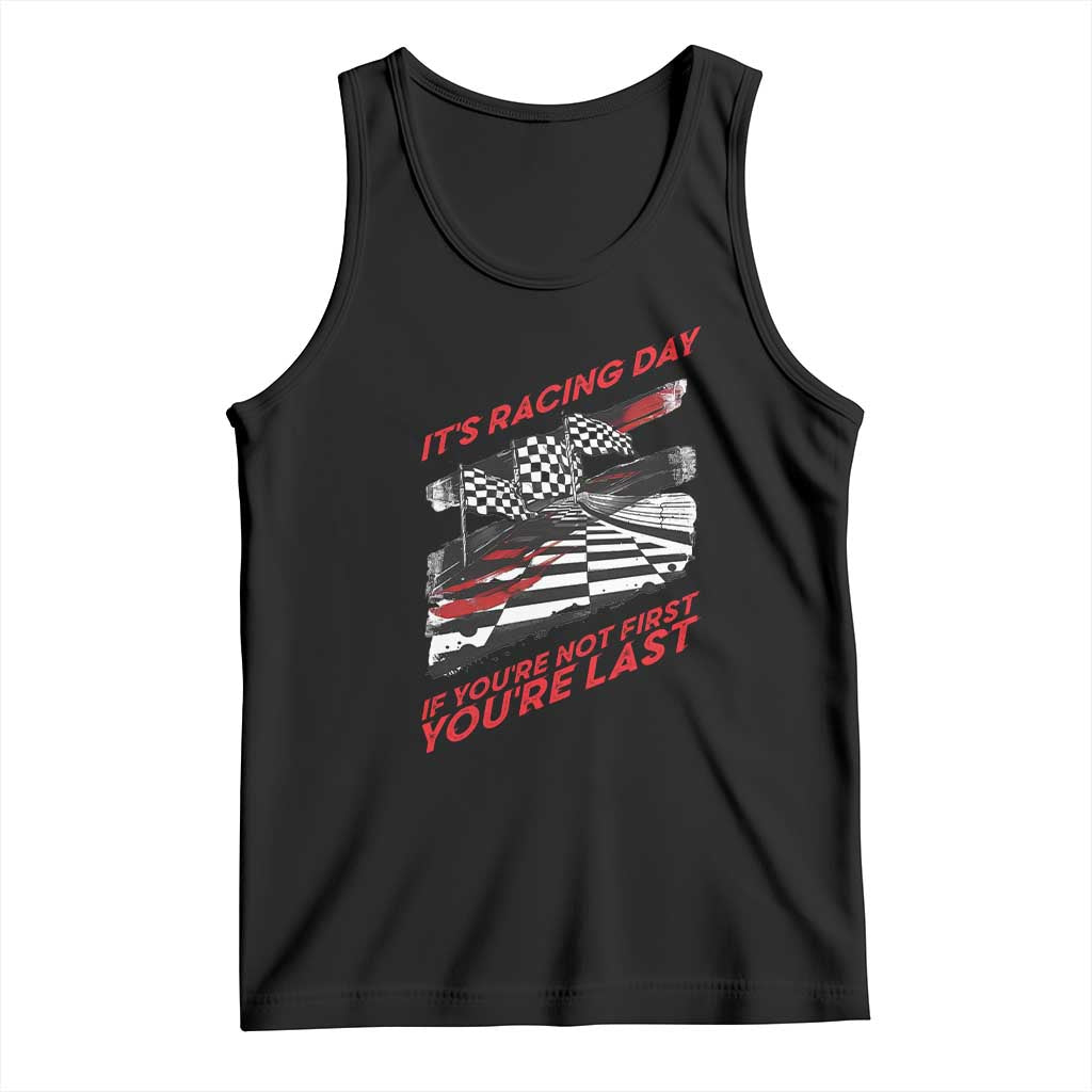 Funny Racing Car Flag Tank Top It Is Racing Day - Wonder Print Shop