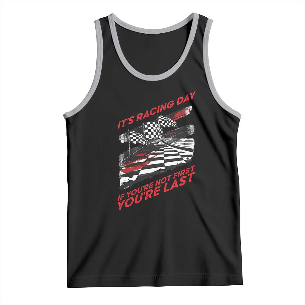 Funny Racing Car Flag Tank Top It Is Racing Day - Wonder Print Shop