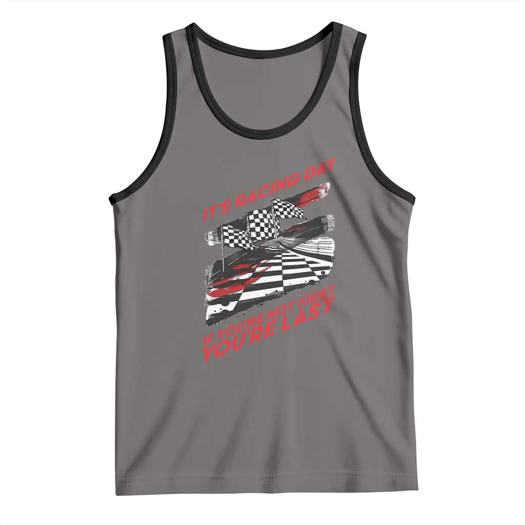 Funny Racing Car Flag Tank Top It Is Racing Day - Wonder Print Shop