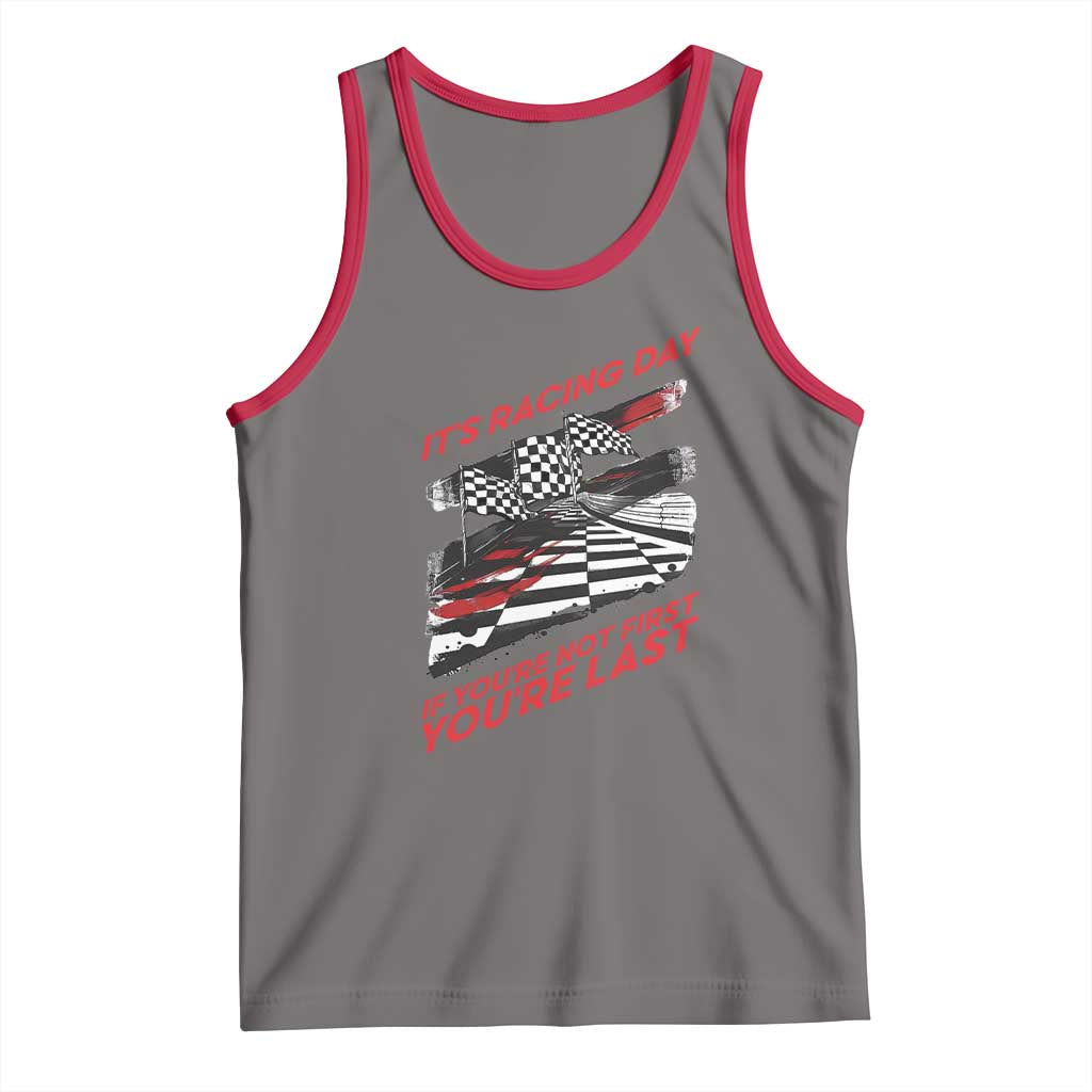 Funny Racing Car Flag Tank Top It Is Racing Day - Wonder Print Shop
