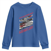 Funny Racing Car Flag Youth Sweatshirt It Is Racing Day - Wonder Print Shop