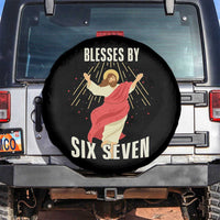 Christian 67 Meme Spare Tire Cover Blesses By Six Seven Funny - Wonder Print Shop