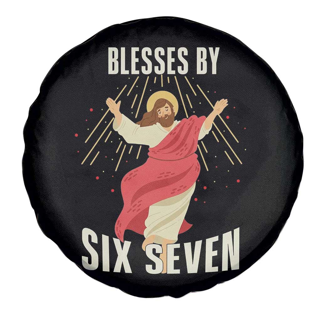 Christian 67 Meme Spare Tire Cover Blesses By Six Seven Funny - Wonder Print Shop