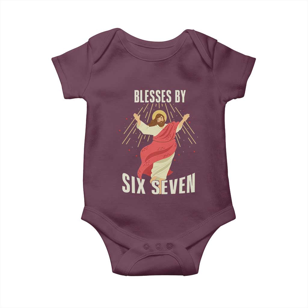 Christian 67 Meme Baby Onesie Blesses By Six Seven Funny - Wonder Print Shop