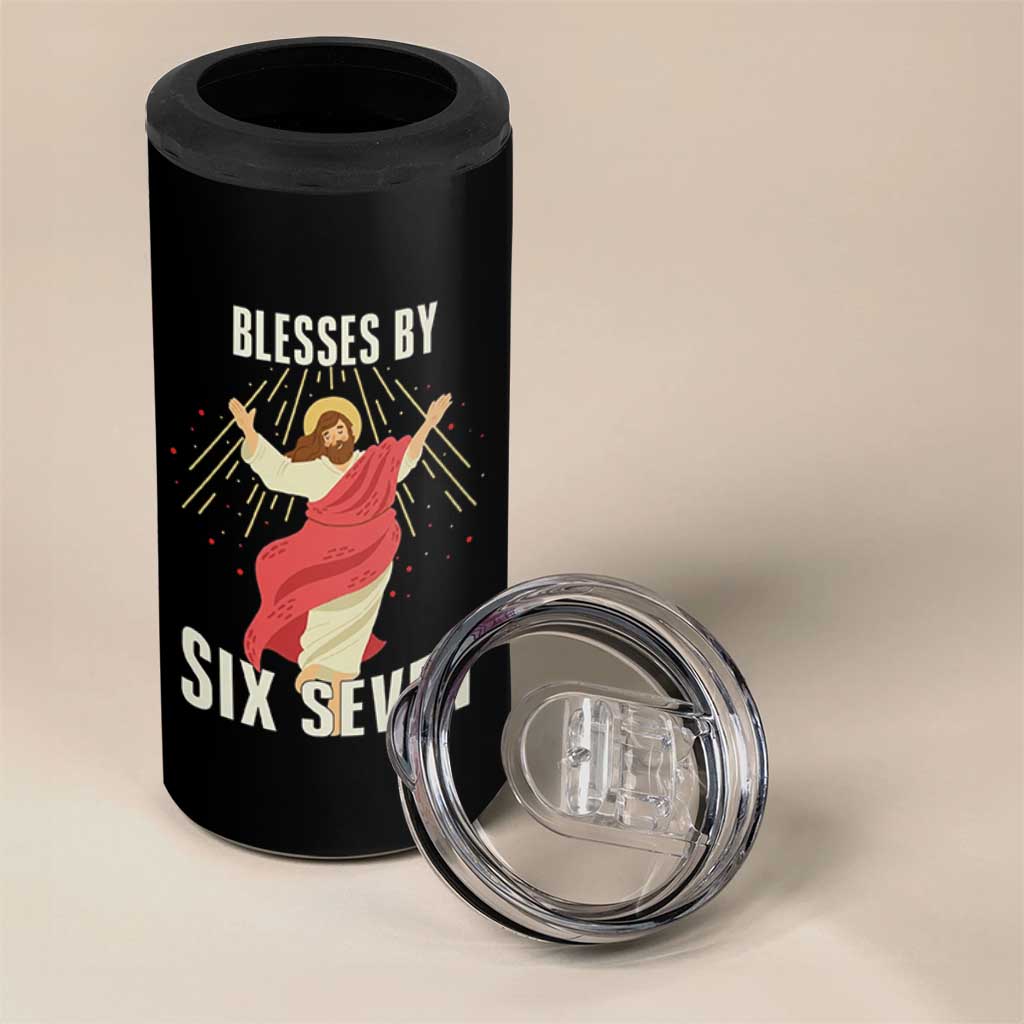 Christian 67 Meme 4 in 1 Can Cooler Tumbler Blesses By Six Seven Funny - Wonder Print Shop