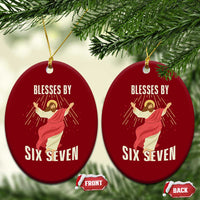 Christian 67 Meme Ceramic Ornament Blesses By Six Seven Funny - Wonder Print Shop