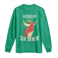 Christian 67 Meme Long Sleeve Shirt Blesses By Six Seven Funny - Wonder Print Shop