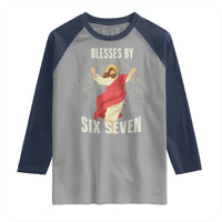 Christian 67 Meme Raglan Shirt Blesses By Six Seven Funny - Wonder Print Shop