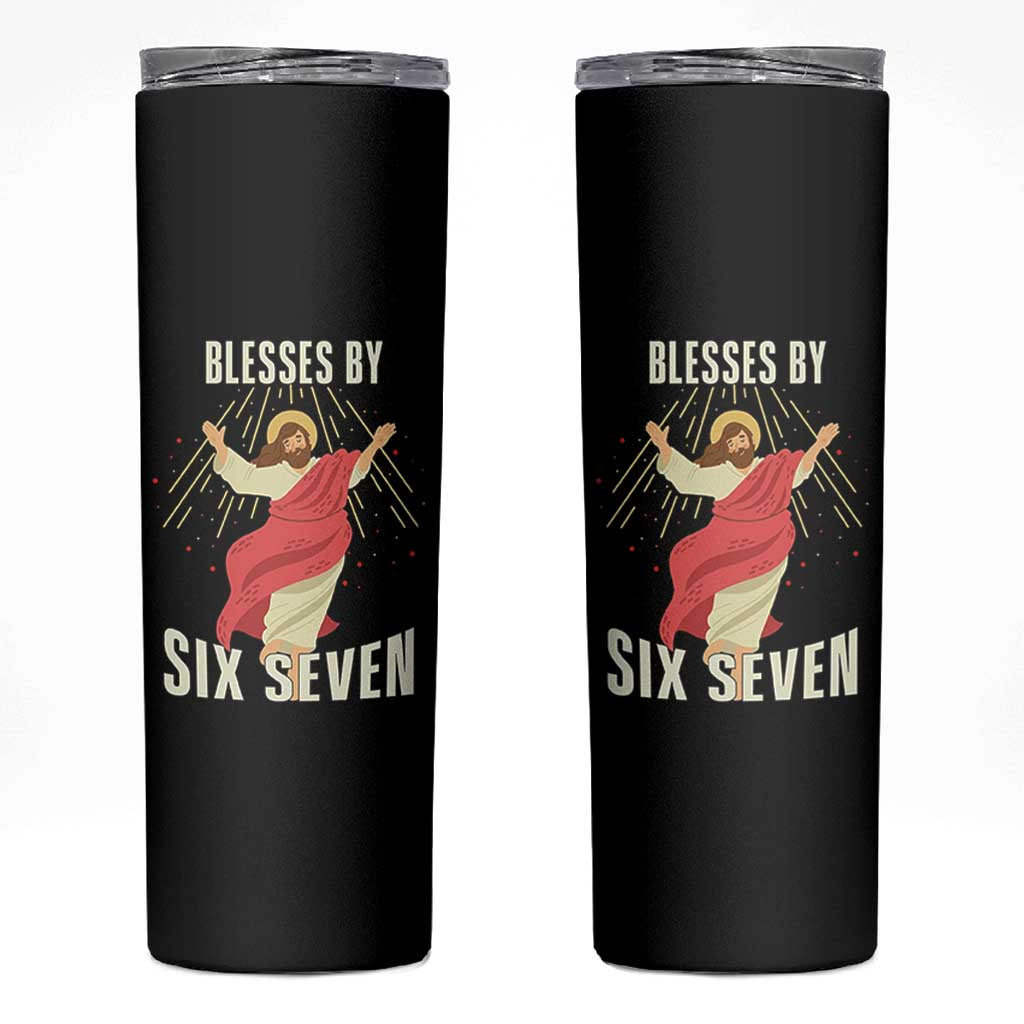 Christian 67 Meme Skinny Tumbler Blesses By Six Seven Funny - Wonder Print Shop
