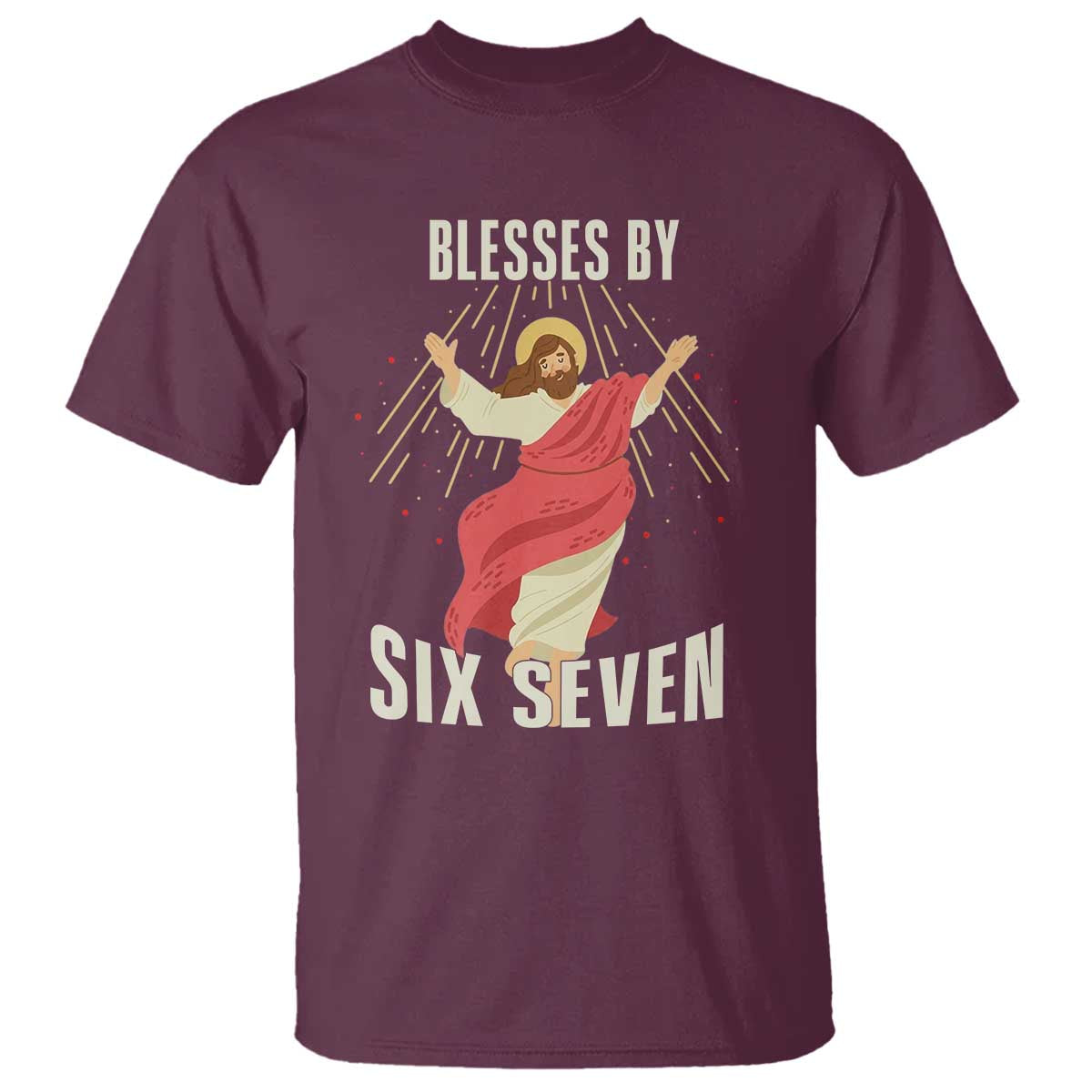 Christian 67 Meme T Shirt Blesses By Six Seven Funny - Wonder Print Shop