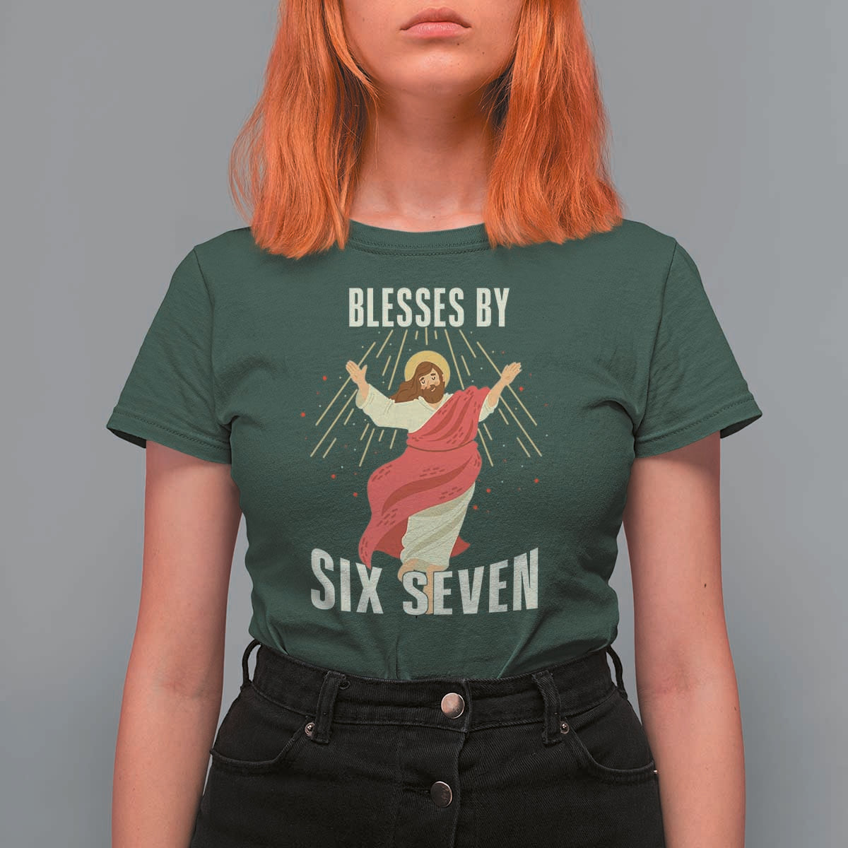 Christian 67 Meme T Shirt For Women Blesses By Six Seven Funny - Wonder Print Shop