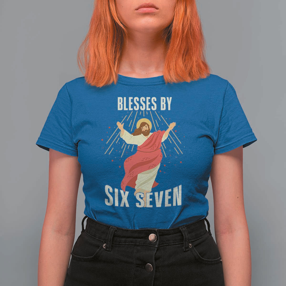 Christian 67 Meme T Shirt For Women Blesses By Six Seven Funny - Wonder Print Shop