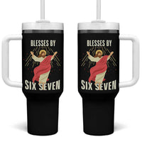 Christian 67 Meme Tumbler With Handle Blesses By Six Seven Funny - Wonder Print Shop