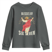 Christian 67 Meme Youth Sweatshirt Blesses By Six Seven Funny - Wonder Print Shop
