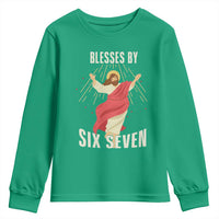 Christian 67 Meme Youth Sweatshirt Blesses By Six Seven Funny - Wonder Print Shop