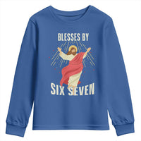Christian 67 Meme Youth Sweatshirt Blesses By Six Seven Funny - Wonder Print Shop
