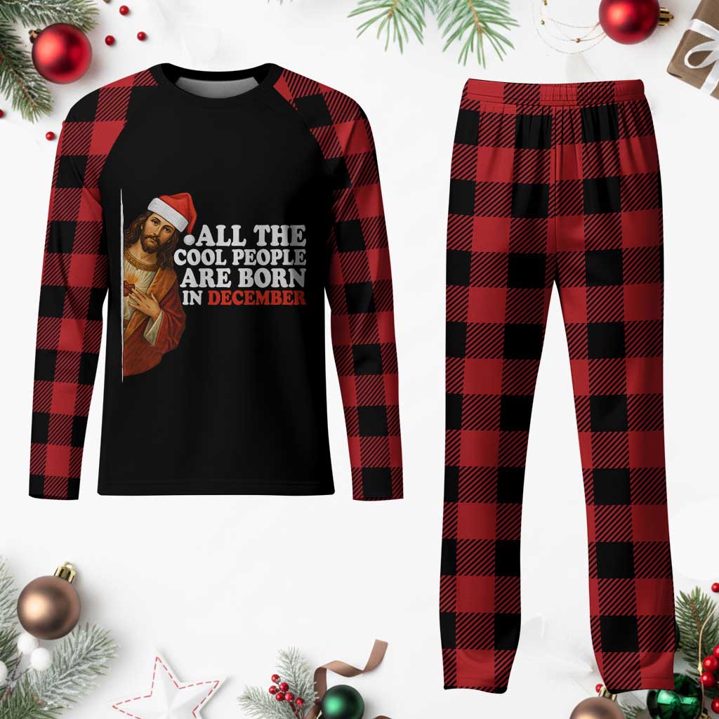 All The Cool People Are Born In December Plaid Pajama Set Funny Christmas Christian Birthday - Wonder Print Shop