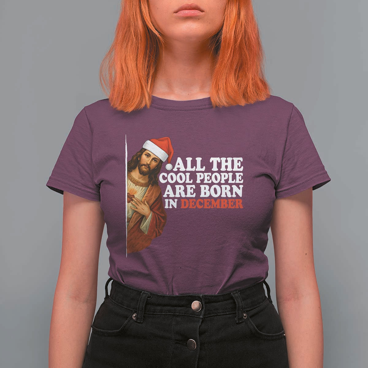 All The Cool People Are Born In December T Shirt For Women Funny Christmas Christian Birthday - Wonder Print Shop