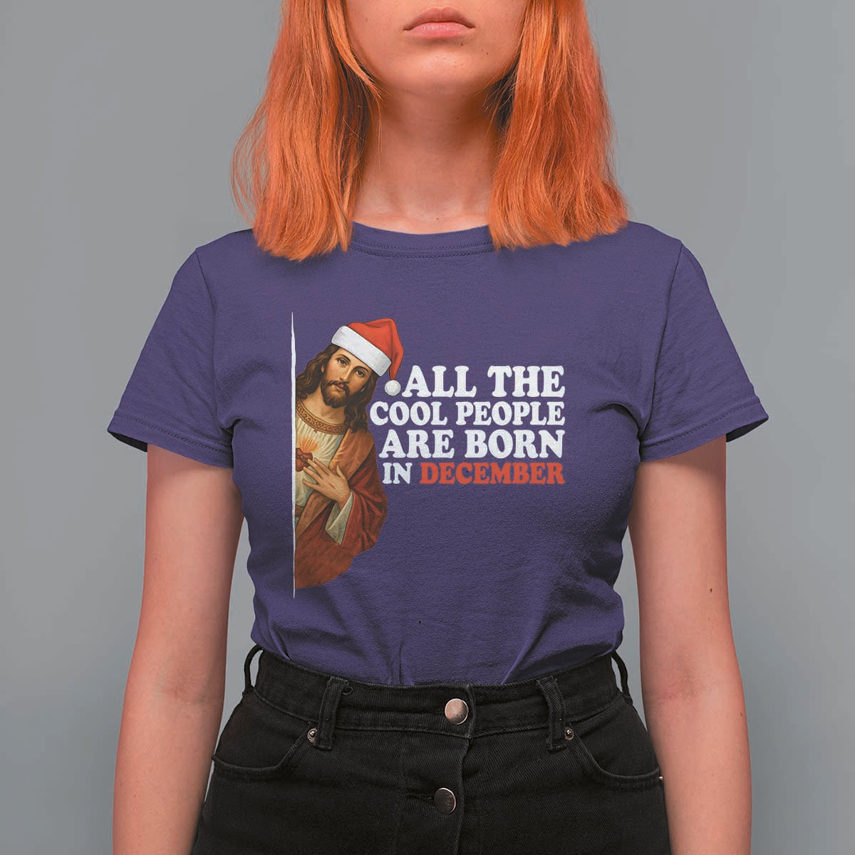 All The Cool People Are Born In December T Shirt For Women Funny Christmas Christian Birthday - Wonder Print Shop