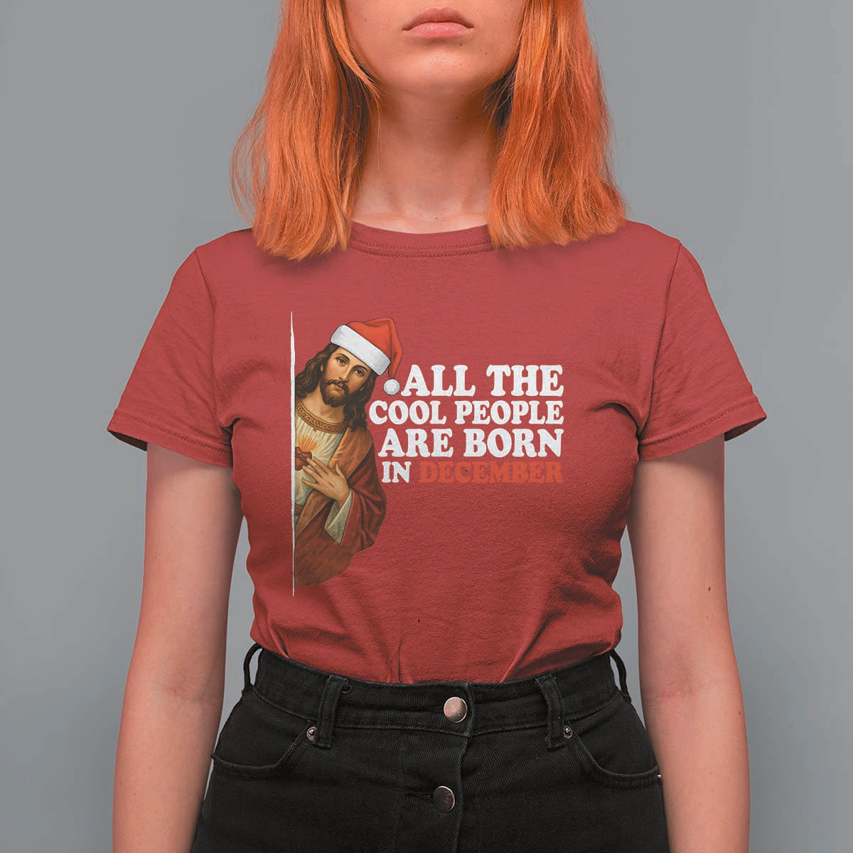 All The Cool People Are Born In December T Shirt For Women Funny Christmas Christian Birthday - Wonder Print Shop