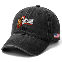 All The Cool People Are Born In December Washed Cotton Baseball Cap Funny Christmas Christian Birthday
