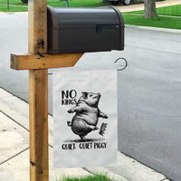 Quiet Piggy No Kings Garden Flag Funny Sarcastic Political - Wonder Print Shop