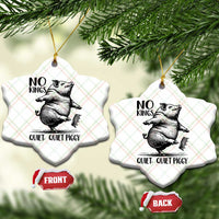 Quiet Piggy No Kings Ceramic Ornament Funny Sarcastic Political - Wonder Print Shop