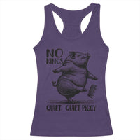 Quiet Piggy No Kings Racerback Tank Top Funny Sarcastic Political - Wonder Print Shop