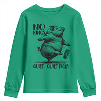 Quiet Piggy No Kings Youth Sweatshirt Funny Sarcastic Political - Wonder Print Shop