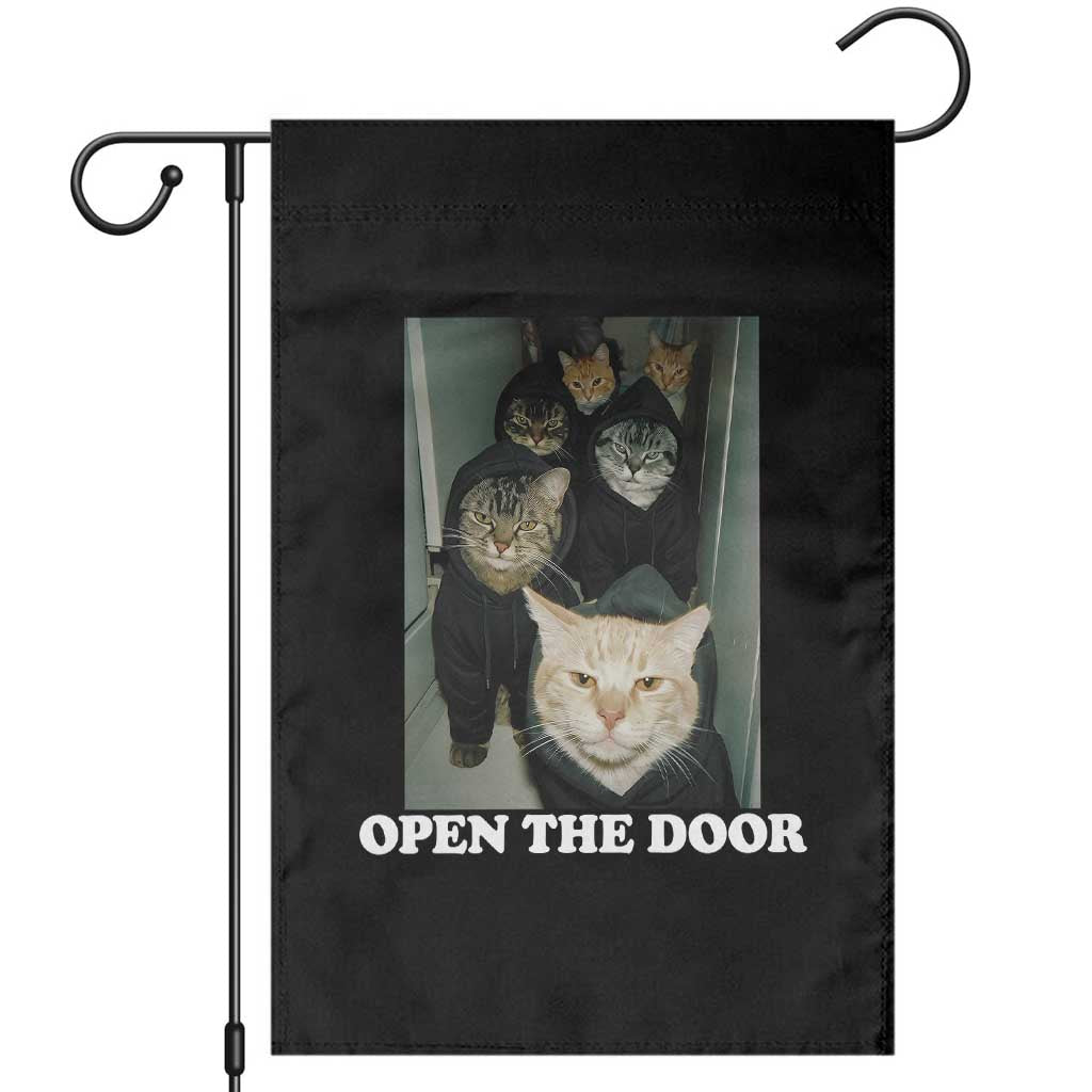 Open The Door Cats Lover Garden Flag Funny Cat Gang Sarcastic Meme - Wonder Print Shop