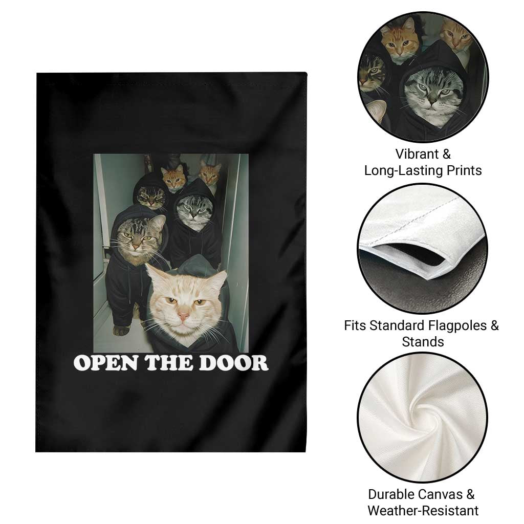 Open The Door Cats Lover Garden Flag Funny Cat Gang Sarcastic Meme - Wonder Print Shop