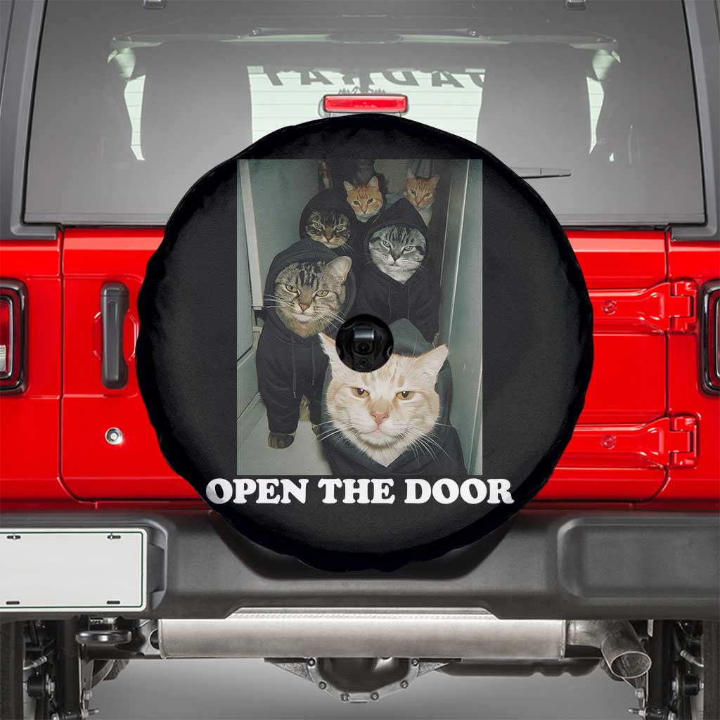 Open The Door Cats Lover Spare Tire Cover Funny Cat Gang Sarcastic Meme - Wonder Print Shop