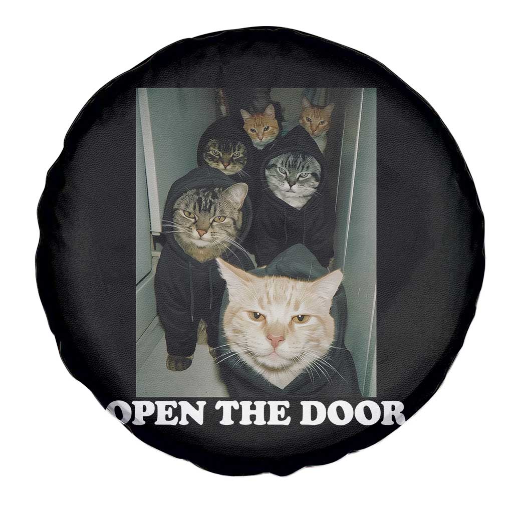 Open The Door Cats Lover Spare Tire Cover Funny Cat Gang Sarcastic Meme - Wonder Print Shop