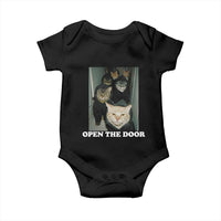 Open The Door Cats Lover Baby Onesie Funny Cat Gang Sarcastic Meme - Wonder Print Shop