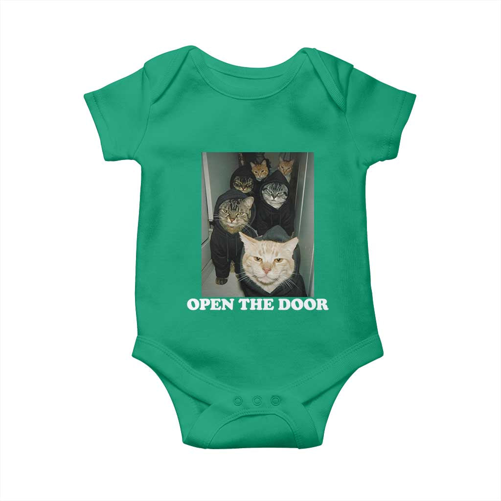 Open The Door Cats Lover Baby Onesie Funny Cat Gang Sarcastic Meme - Wonder Print Shop