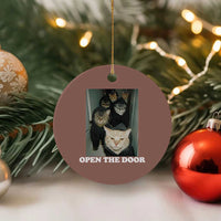 Open The Door Cats Lover Ceramic Ornament Funny Cat Gang Sarcastic Meme - Wonder Print Shop