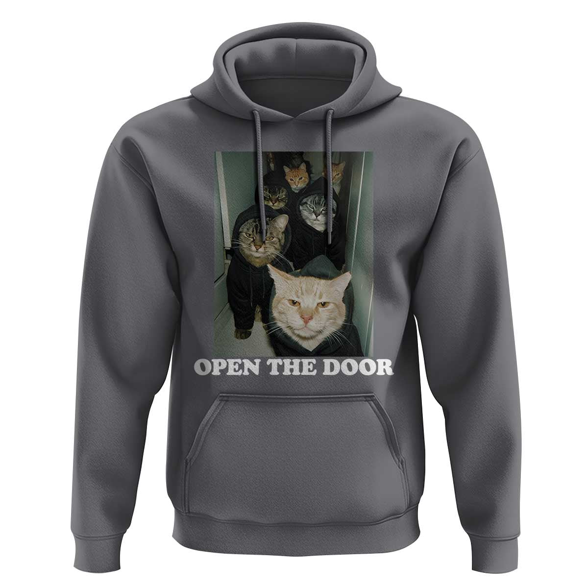 Open The Door Cats Lover Hoodie Funny Cat Gang Sarcastic Meme - Wonder Print Shop
