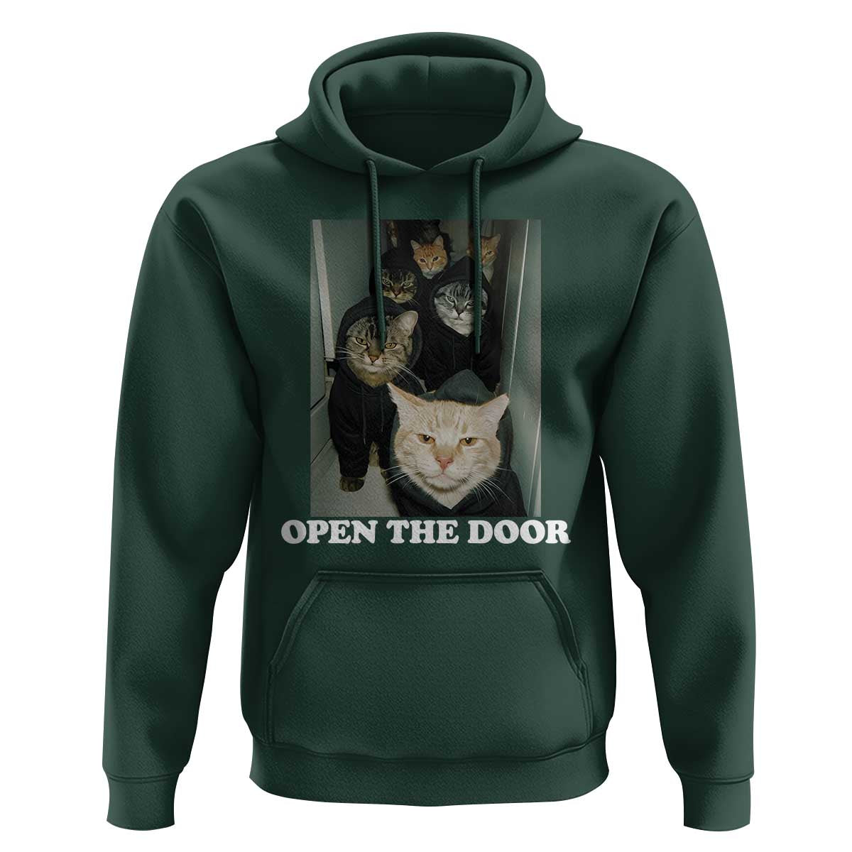 Open The Door Cats Lover Hoodie Funny Cat Gang Sarcastic Meme - Wonder Print Shop